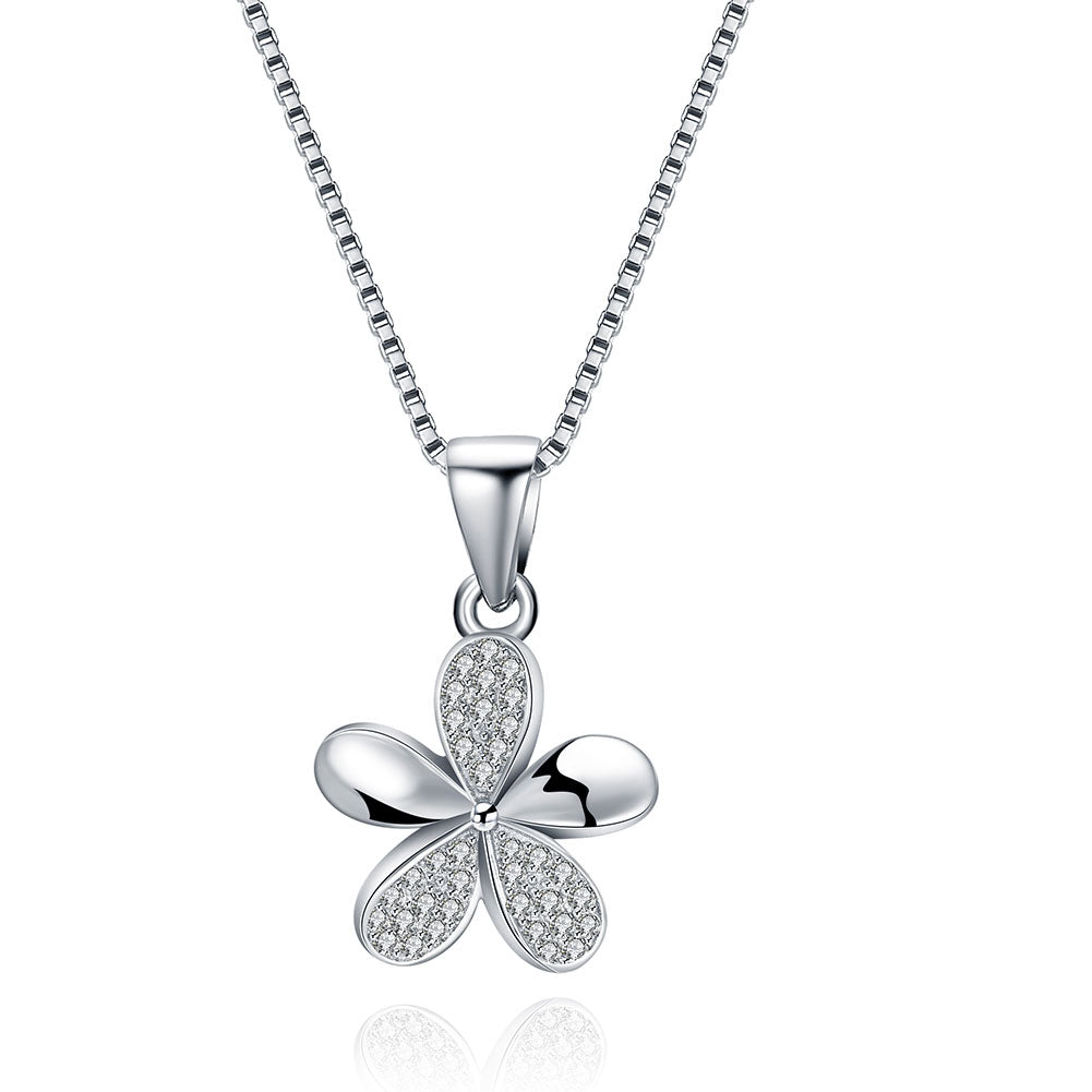 Sterling Silver Austrian Floral Petal Necklace