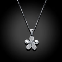 Sterling Silver Swarovski Floral Petal Necklace
