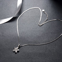 Sterling Silver Pa've Petals Pendant Necklace - Golden NYC Jewelry www.goldennycjewelry.com fashion jewelry for women