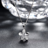 Sterling Silver Swarovski Floral Petal Necklace