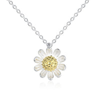 Sterling Silver Daisy Flower Necklace - Golden NYC Jewelry www.goldennycjewelry.com fashion jewelry for women
