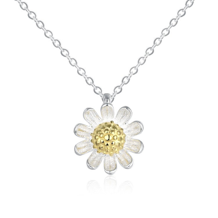 Sterling Silver Daisy Flower Necklace - Golden NYC Jewelry www.goldennycjewelry.com fashion jewelry for women