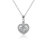 Sterling Silver Swarovski Crystals Heart Shaped Necklace - Golden NYC Jewelry www.goldennycjewelry.com fashion jewelry for women