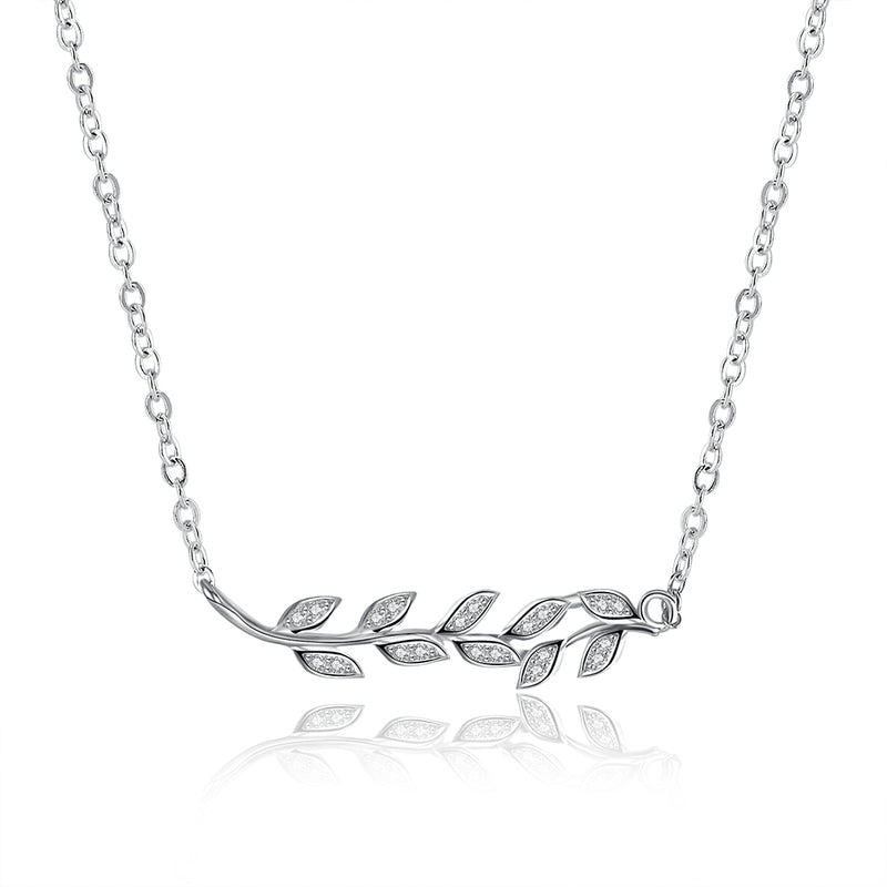 Sterling Silver Austrian Olive Branch Necklace