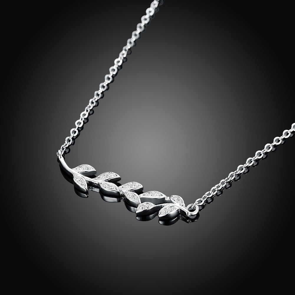Sterling Silver Swarovski Olive Branch Necklace