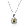 Yellow Citrine Teardrop Pave Sterling Silver Necklace - Golden NYC Jewelry www.goldennycjewelry.com fashion jewelry for women