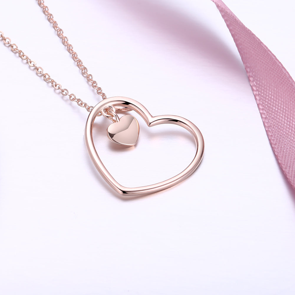 14K Rose Gold over Sterling Silver Heart \Necklace, Necklaces, Golden NYC Jewelry, Golden NYC Jewelry  jewelryjewelry deals, swarovski crystal jewelry, groupon jewelry,, jewelry for mom,
