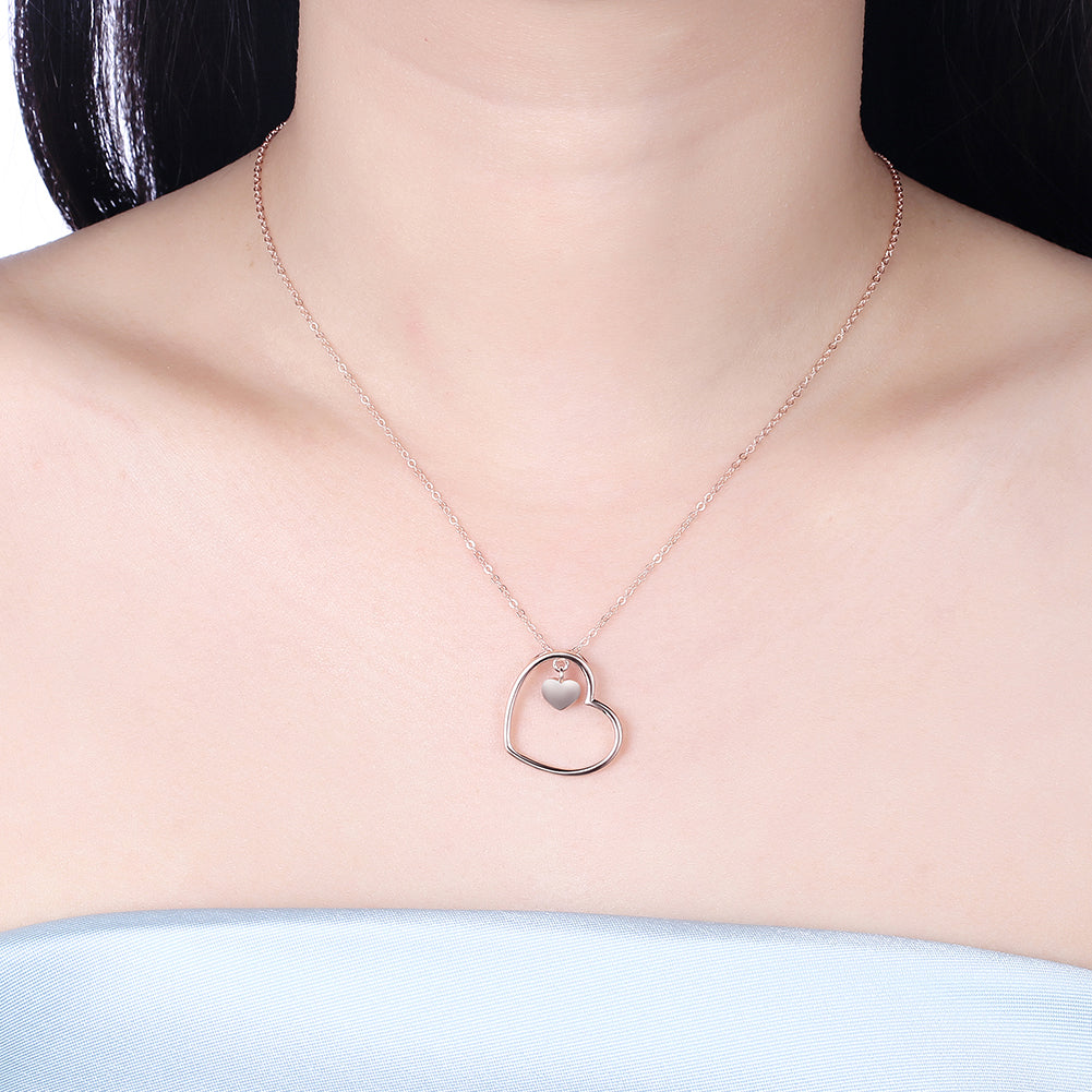 14K Rose Gold over Sterling Silver Heart \Necklace, Necklaces, Golden NYC Jewelry, Golden NYC Jewelry  jewelryjewelry deals, swarovski crystal jewelry, groupon jewelry,, jewelry for mom,
