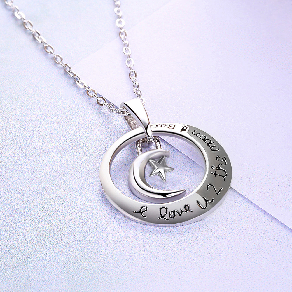 Sterling Silver Love You To The Moon & Back Necklace