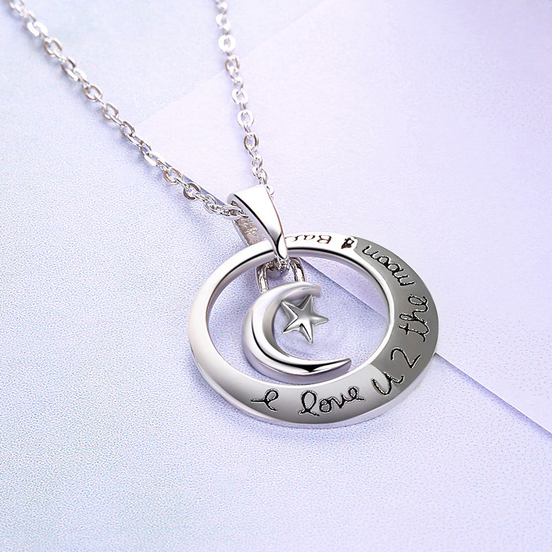 Sterling Silver Love You To The Moon & Back Necklace