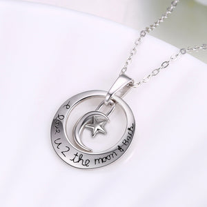 Sterling Silver Love You To The Moon & Back Necklace