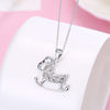 Swarovski Crystal 18K White Gold over Sterling Silver Rocking Horse Necklace - Golden NYC Jewelry