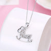 Austrian Crystal 18K White Gold over Sterling Silver Rocking Horse Necklace - Golden NYC Jewelry