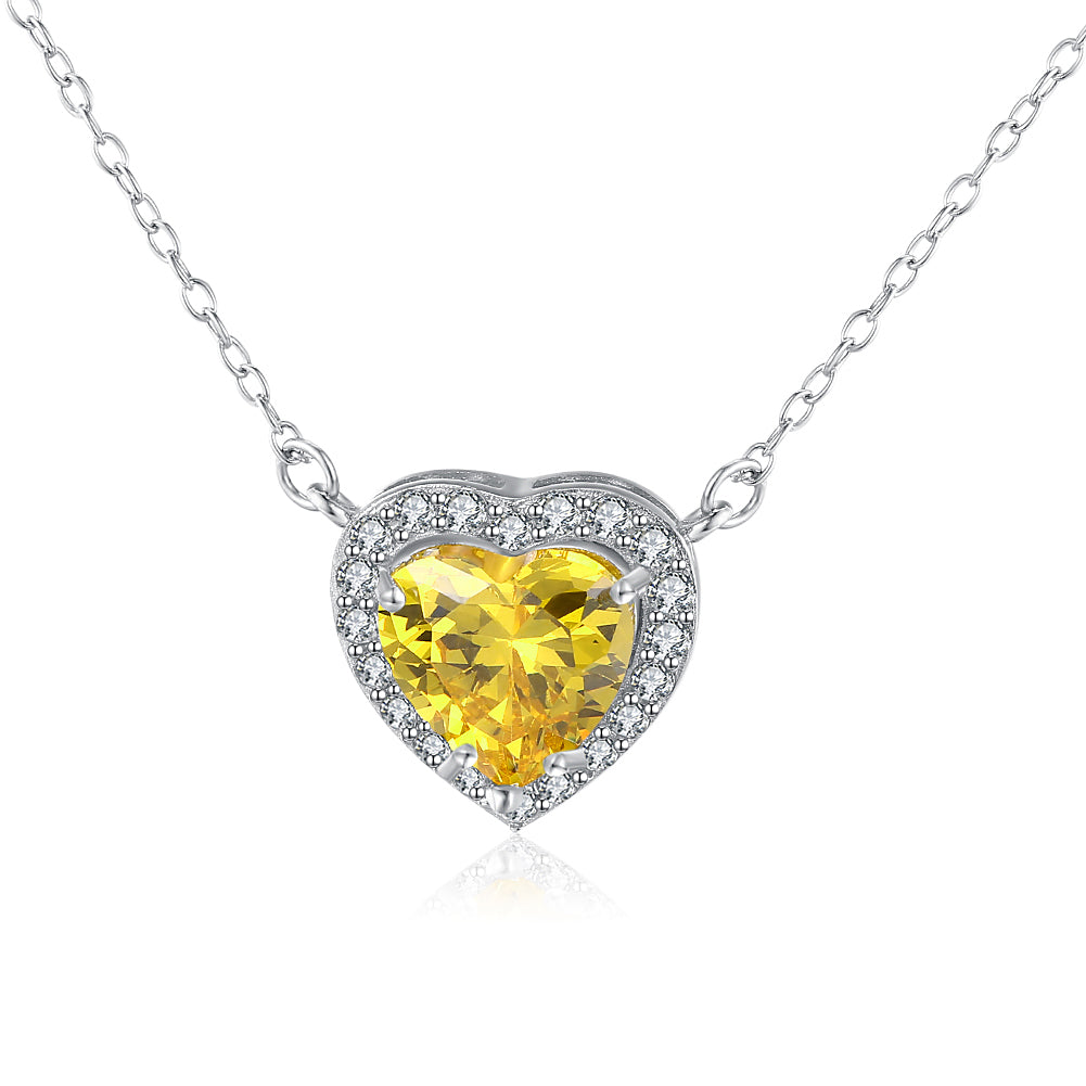 5.00 CT Yellow DiamondSterling Silver Heart Necklace, Necklaces, Golden NYC Jewelry, Golden NYC Jewelry jewelryjewelry deals, swarovski crystal jewelry, groupon jewelry,, jewelry for mom,