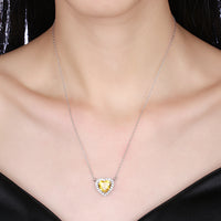 5.00 CT Yellow DiamondSterling Silver Heart Necklace, Necklaces, Golden NYC Jewelry, Golden NYC Jewelry jewelryjewelry deals, swarovski crystal jewelry, groupon jewelry,, jewelry for mom,
