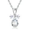 White Topaz Sterling Silver Swarovski Crystal Drop Necklace