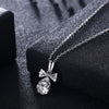 White Topaz Sterling Silver Swarovski Crystal Drop Necklace
