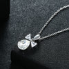 White Topaz Sterling Silver Austrian Crystal Teardrop Necklace