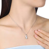 White Topaz Sterling Silver Swarovski Crystal Drop Necklace