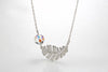 Pave Leaf Sterling Silver Swarovski Crystal Necklace