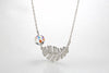 Pave Leaf Sterling Silver Austrian Crystal Necklace