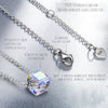 Sterling Silver Aurora Borealis Cubed Life Necklace with Swarovski Crystals