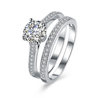 Sterling Silver Pave Swarovski Duo Lining Ring