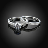Sterling Silver Pave Swarovski Duo Lining Ring