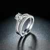 Sterling Silver Pav'e Austrian Duo Lining Ring