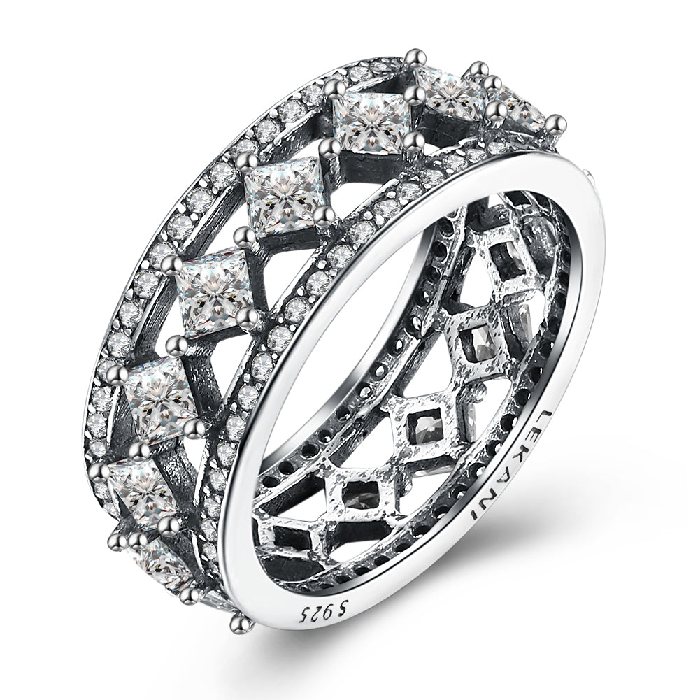 Sterling Silver Multi Swarovski Ring