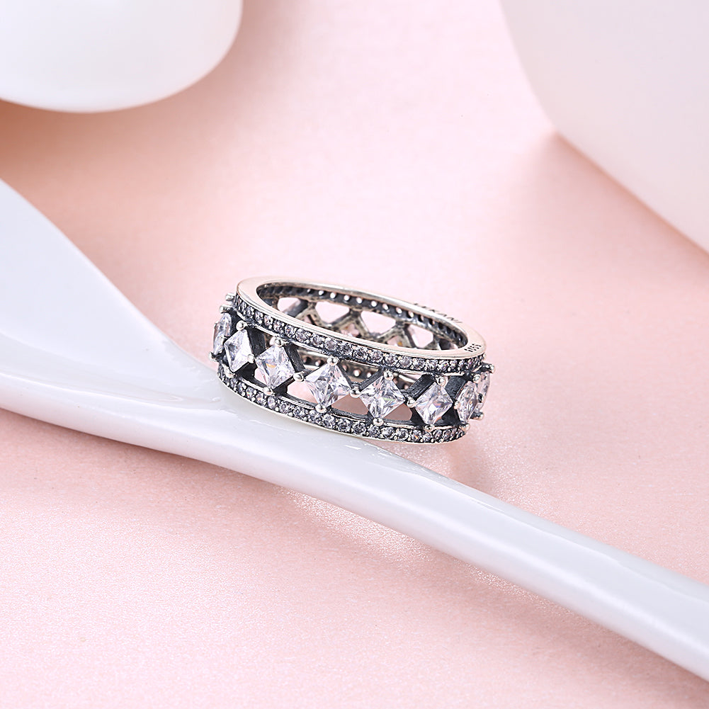 Sterling Silver Multi Swarovski Ring