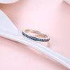 Sterling Silver Blue Austrian Band Ring