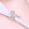 Sterling Silver Duo Swarovski Elements Swirl Adjustable Ring