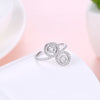 Sterling Silver Duo Swarovski Elements Swirl Adjustable Ring
