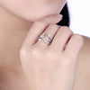 Sterling Silver Swarovski Clawed Adjustable Ring