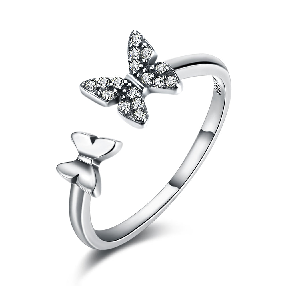 Sterling Silver Swarovski Butterfly Ring
