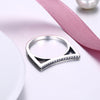 Sterling Silver Curved Angle Austrian Ring