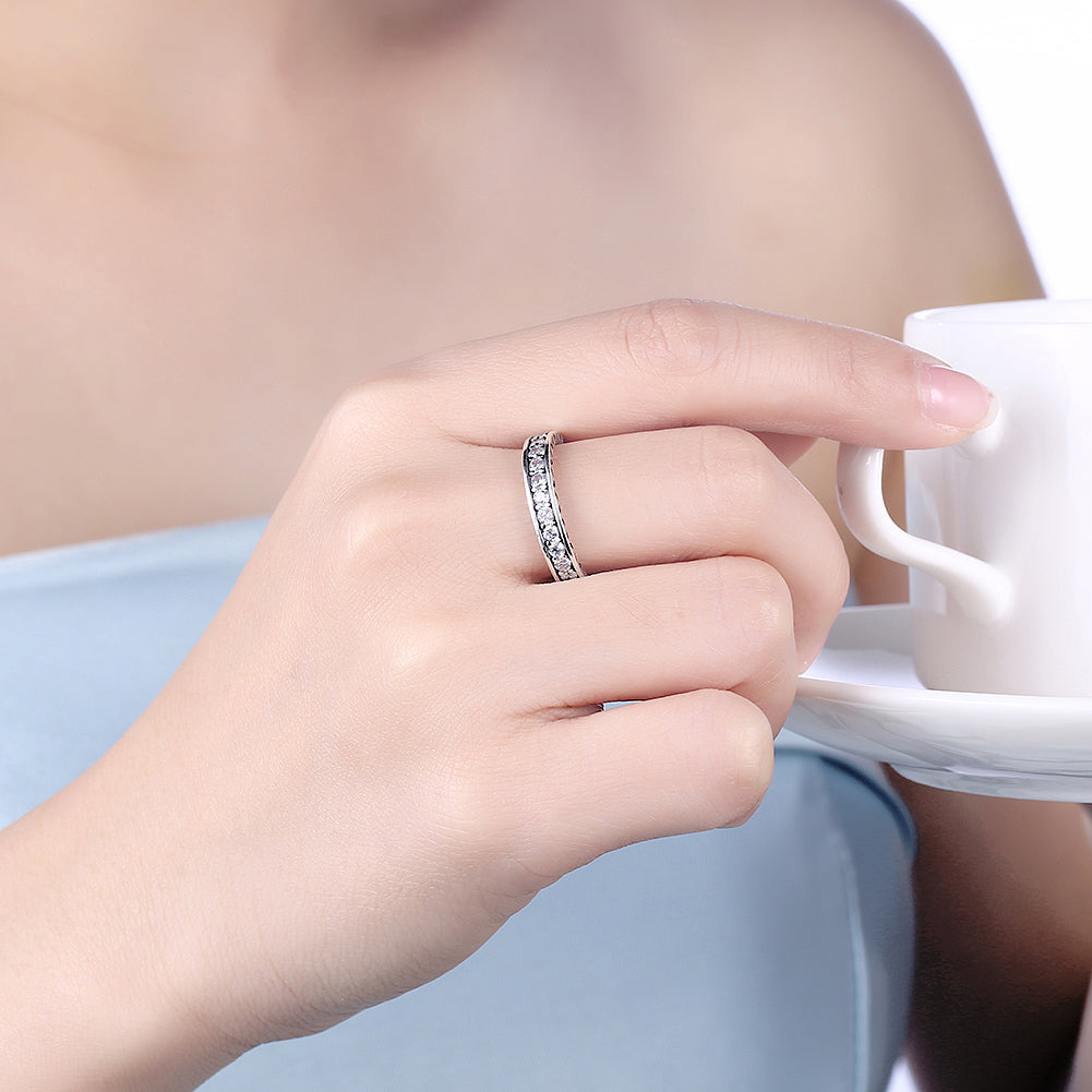 Sterling Silver Caged Swarovski Elements Ring