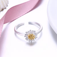 Sterling Silver Simple Floral Petal Adjustable Ring