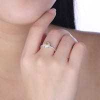 Sterling Silver Simple Floral Petal Adjustable Ring