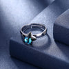 Sterling Silver Adjustable Blue Star Swarovski Ring