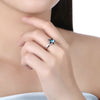 Sterling Silver Adjustable Blue Star Swarovski Ring