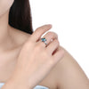 Sterling Silver Adjustable Blue Star Swarovski Ring