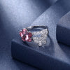 Sterling Silver Pink Swarovski & Butterfly Ring