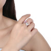 Sterling Silver Pink Swarovski & Butterfly Ring