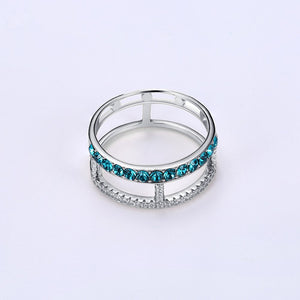 Sterling Silver Cage Ring Made with Austrian Crystals - 2 Options Available