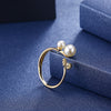 Sterling Silver Adjustable Duo Pearls Ring