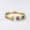Sterling Silver Multi Gem Adjustable Gold Ring