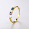 Sterling Silver Multi Gem Adjustable Gold Ring