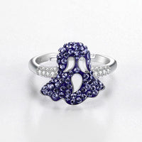 Sterling Silver Purple Swarovski Mushroom Ring